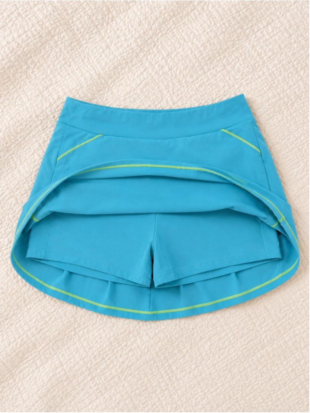 Adidas Aqua Blue Tennis Skort Skirt Shorts Women’s Small Neon Trim Pockets - Picture 5 of 9